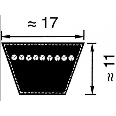 B60 - Courroie trapézoïdale B60 17x1525 LI