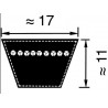 B60 - Courroie trapézoïdale B60 17x1525 LI